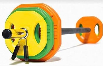 סט בודי פמפ 20 ק"ג ברזל מצופה גומי ומוט ניקל